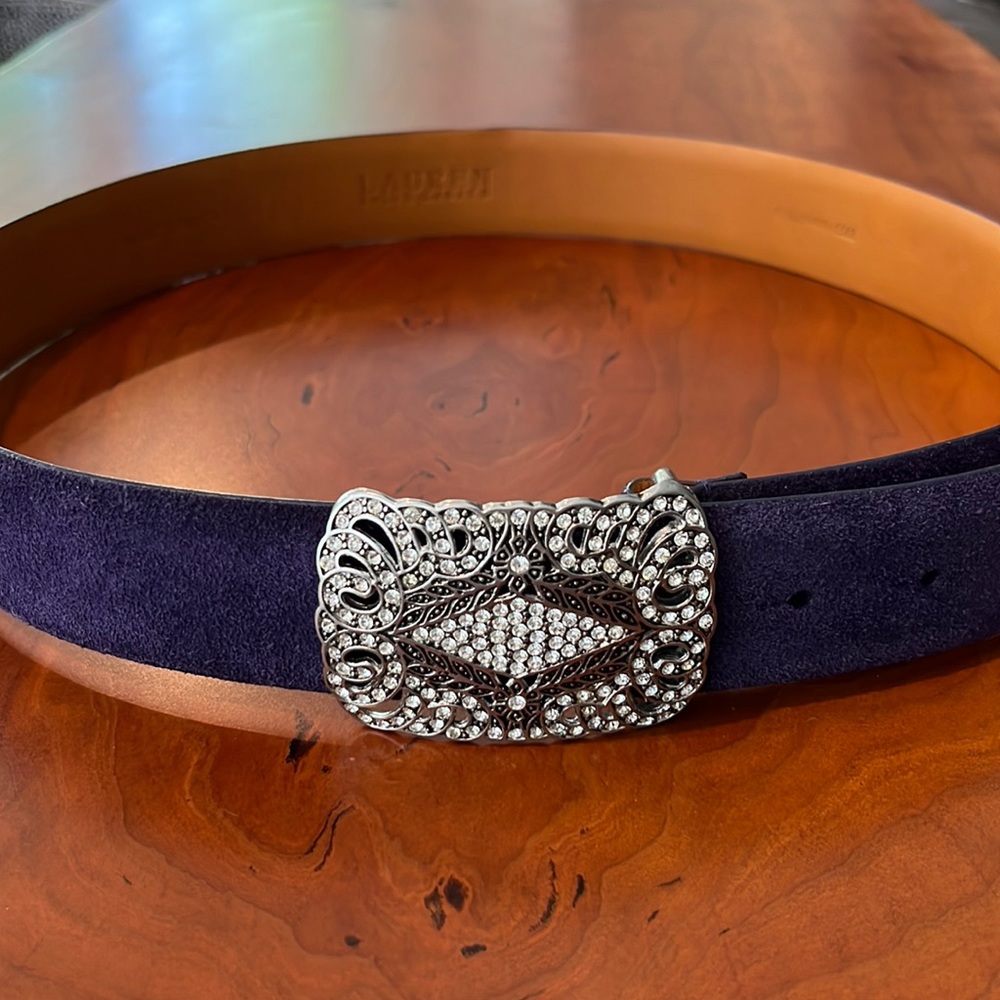 purple suede belt
